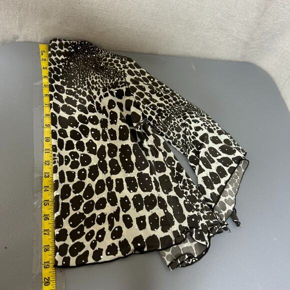 Vintage Brittany Black Womens Y2K Animal Print Top Size M Sequin Grunge 90s - Picture 11 of 12